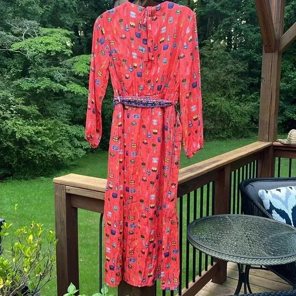 Emily Lovelock Teatime Midi Dress - Orange - Picture 7 of 10